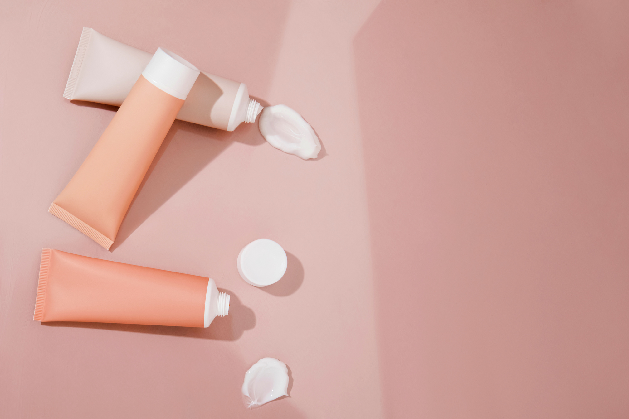 Cosmetic Cream Tubes Flatlay
